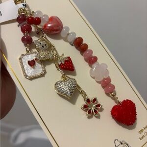 Piper K Gold and Red Heart Charm Bag Charm & Keychain